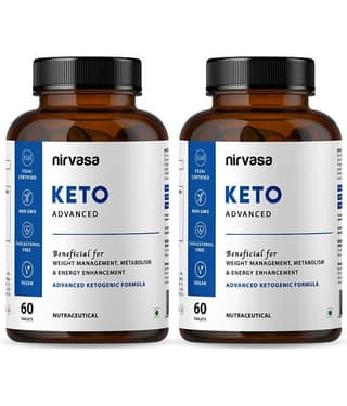 Nirvasa Keto Advance Tablets for Men & Women, for weight management, enriched with Garcinia Cambogia 60%, Green Coffee 40%, (2 X 120 Tablets)