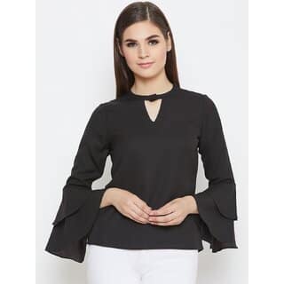 Purys Women Black Solid Regular Top