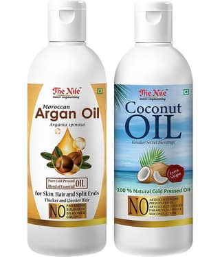 The Nile Argan Oil 150 ML + Coconut Oil 200 ML Hair Oil 350 mL Pack of 2