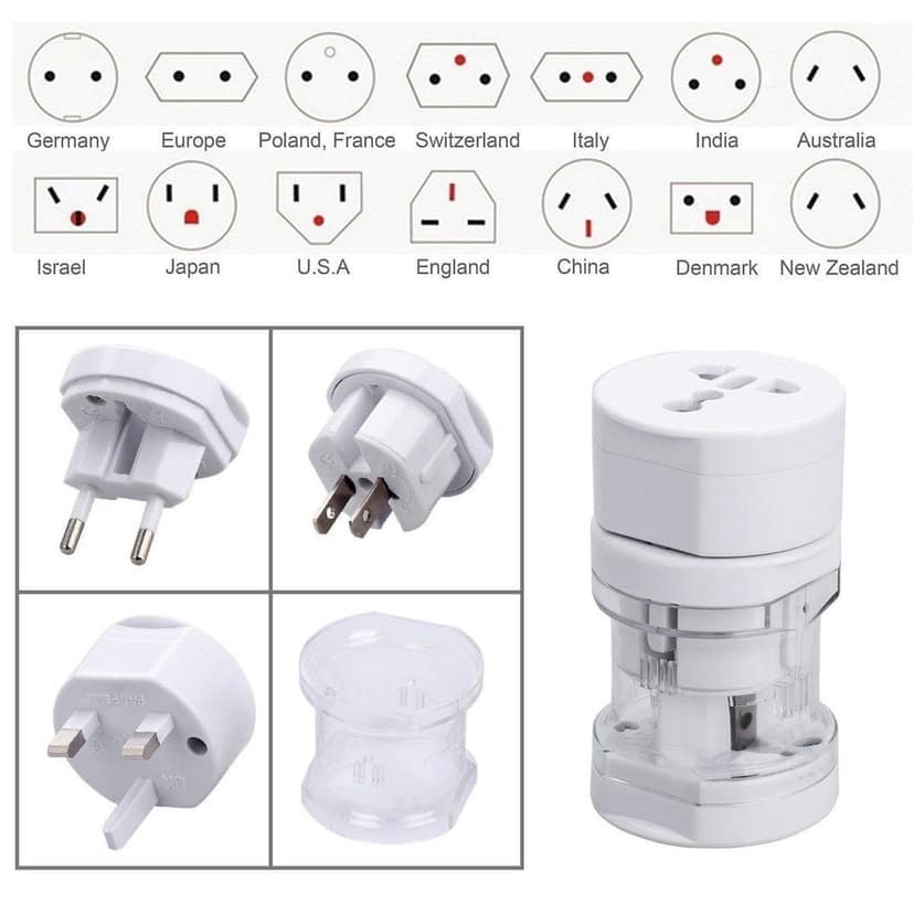 Exelent International Multipurpose Travel Adapter All in One US, AUS, UK, EU, NZ, Europe, North/South America & 150+ Countries (Pack of 1) view 2