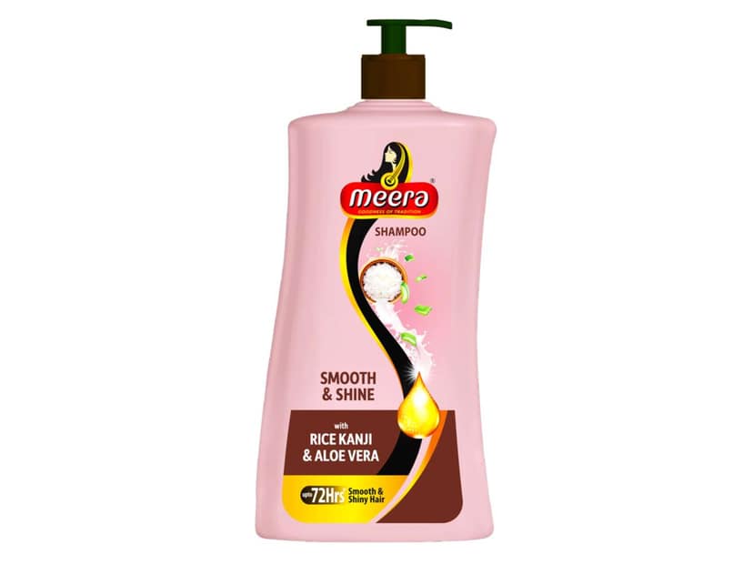 Meera Smooth & Shiny Shampoo with Rice Kanji & Aloe Vera, 650 ml - Up to 72H Smoothness & Shine For Men & Women view 2