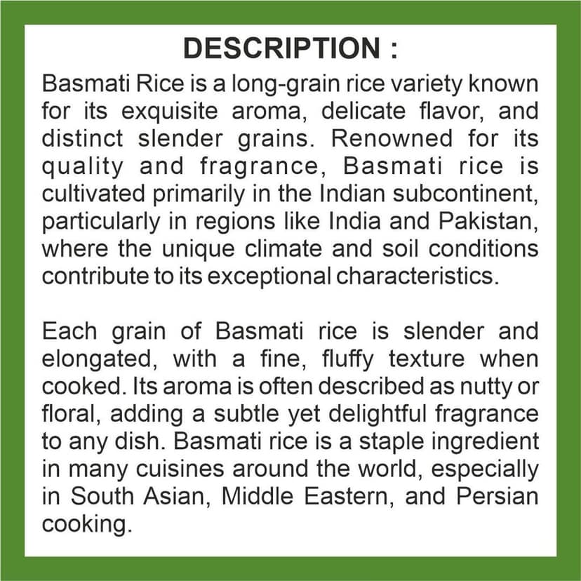Basmati Rice 1 kg – Extra Long Grain, Fragrant & Pure Chawal. view 3