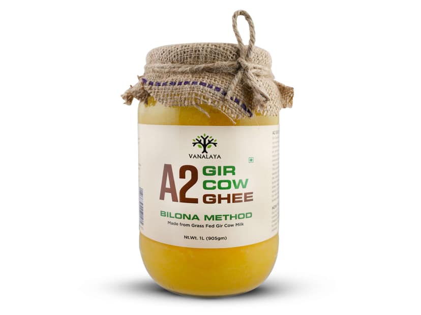 A2 Desi Gir Cow ghee Prepared by Traditional Bilona Method - 1000 Millilitre