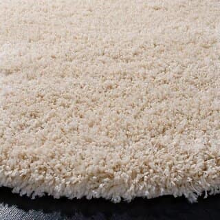 GALLERY HOME Silky Smooth Anti-Skid Shaggy Round Carpet with 2 inch Thickness (7 x 7 Round, Ivory K1) view 2