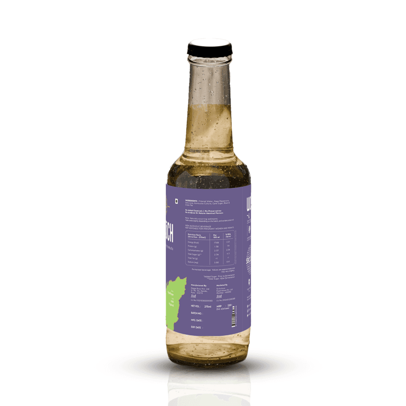SBOOCH - Indian Sparkling Kombucha Tea | Naga Pepper Flavor, All Natural | Gut Friendly | Antioxidant | Zero Preservatives | NO Artificial Flavors or Additives | Fermented Beverage Tea (Pack of 3) view 5