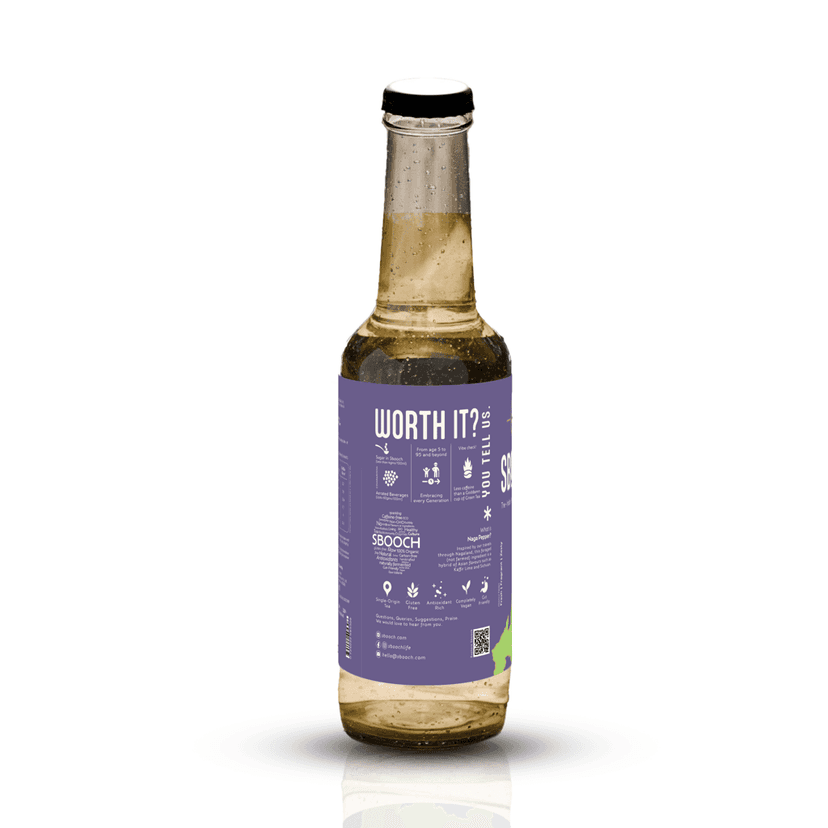 SBOOCH - Indian Sparkling Kombucha Tea | Naga Pepper Flavor, All Natural | Gut Friendly | Antioxidant | Zero Preservatives | NO Artificial Flavors or Additives | Fermented Beverage Tea (Pack of 3) view 7