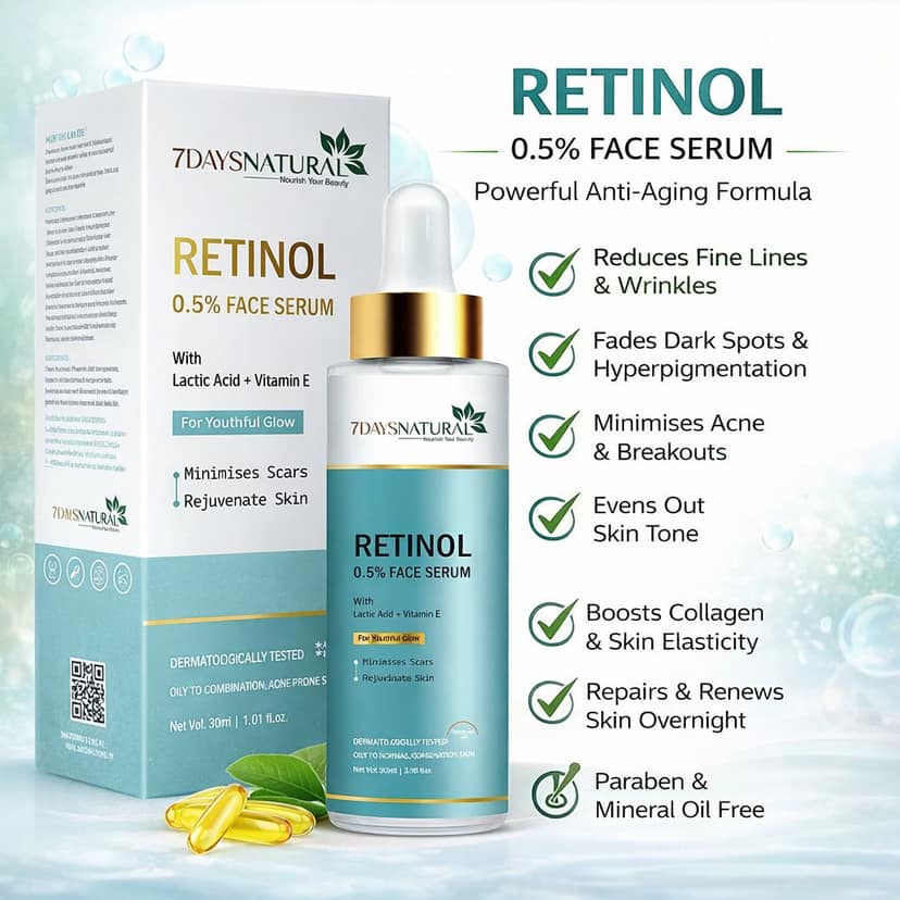 Advanced Retinol Anti-Aging Face Serum (Pack of 2) – Skin Renewing & Resurfacing Formula for Wrinkles, Fine Lines & Acne Scars | Youthful Radiance & Firming Treatment for Men & Women view 5