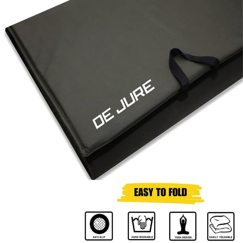De Jure Fitness Leatherette Yoga Mat, Foldable yoga mat, Professional Yoga Mat for Exercise, Fitness & Meditation with Carrying Strap for Men & Women 10 MM view 2