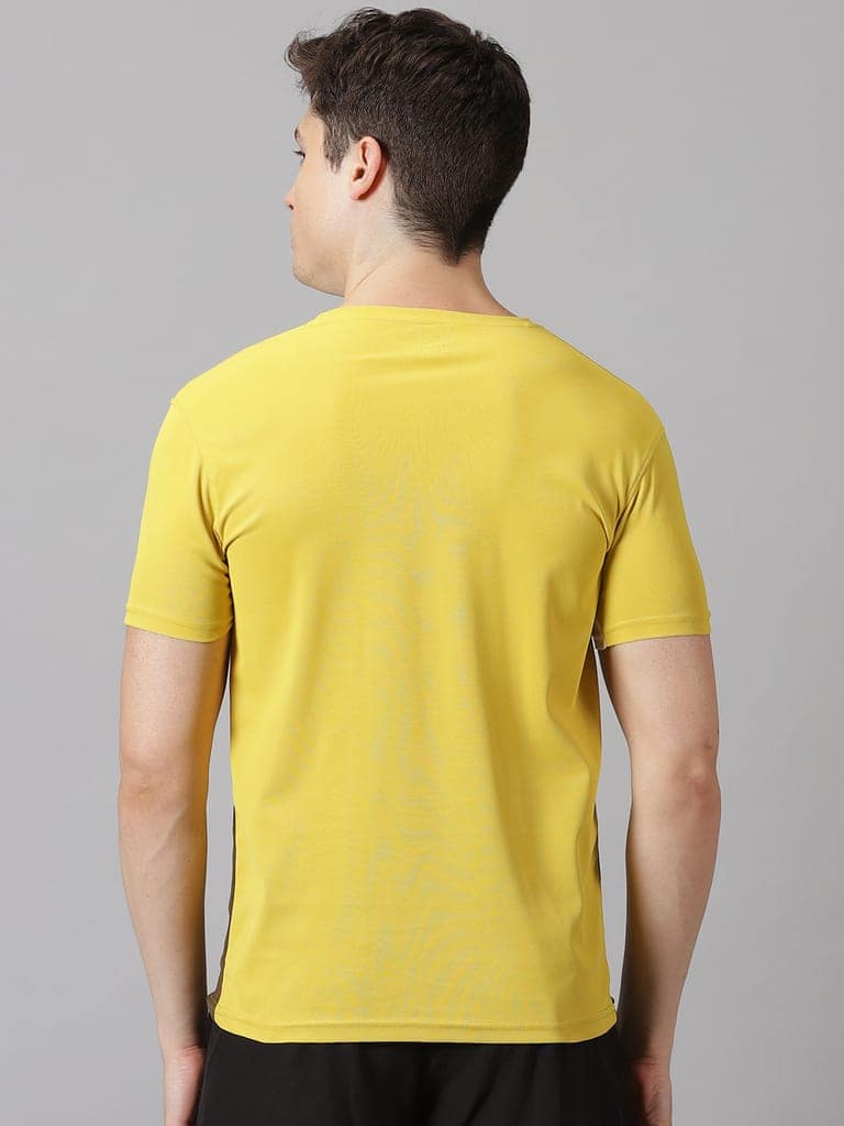 Polyester Yellow & Olive Round Neck view 4