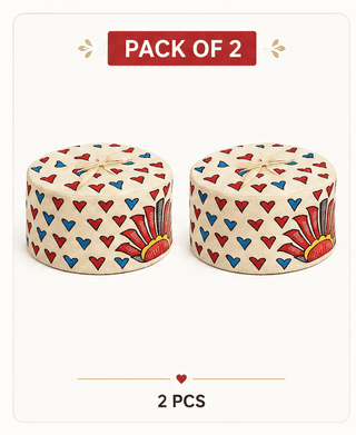 [Pack of 2] Traditional Hand-Painted Indian Cap (Kufi Style)
