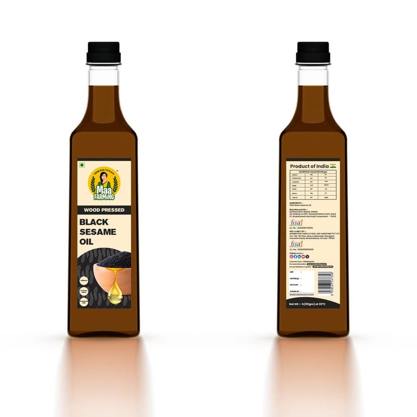 Maa Farming Wood-Pressed Black Sesame Oil - 1L view 3
