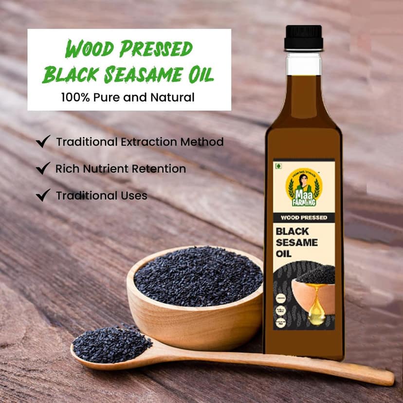 Maa Farming Wood-Pressed Black Sesame Oil - 1L view 6