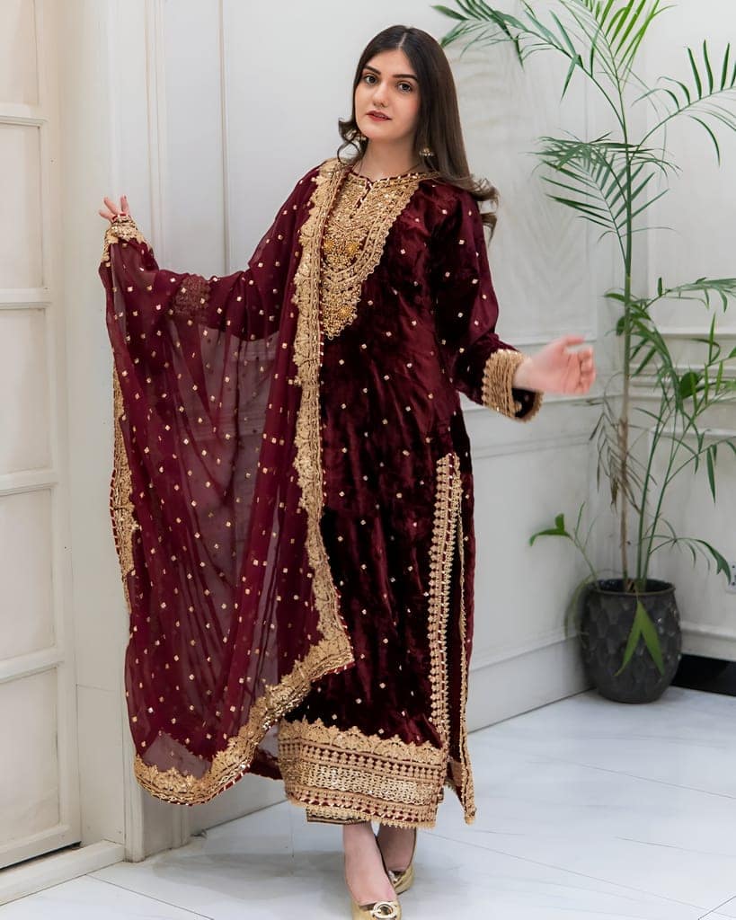 Ready to wear indian salwar kameez Dupatta for women anarkali designer pakistani dresses Festival 3 piece view 3