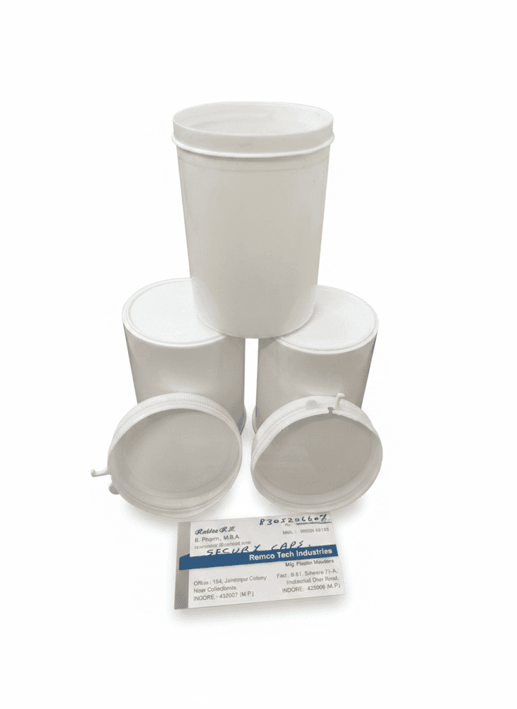 Plastic Securi Pack Containers with Caps | Food & Pharma Grade Storage Jars