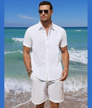 BHUVIKOO Cotton Blend Slim Fit Solids Half Sleeves Men's Casual Shirt - White ( Pack of 1 )