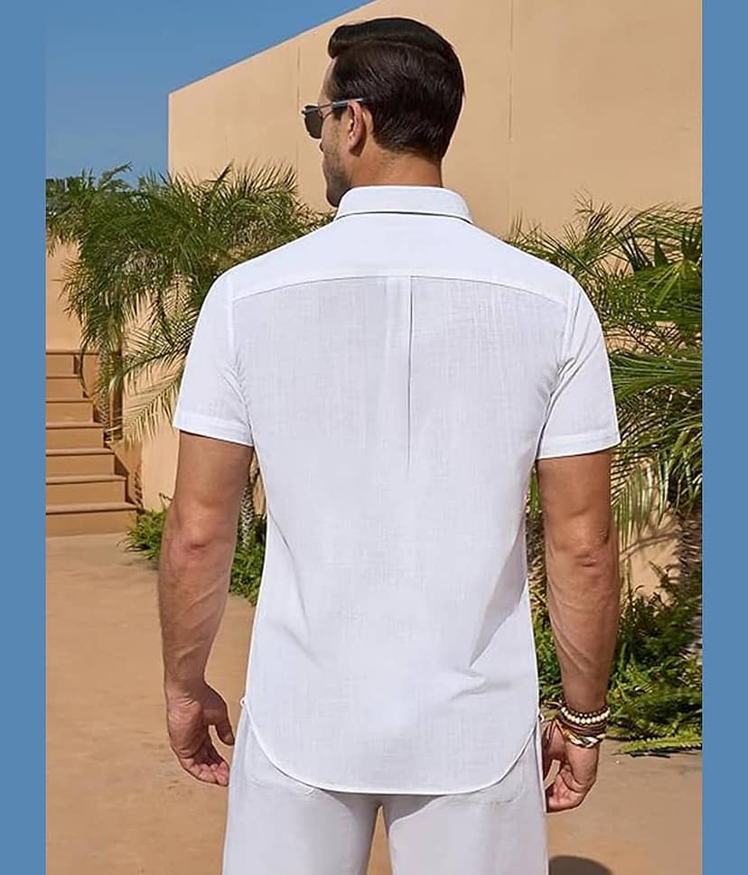 BHUVIKOO Cotton Blend Slim Fit Solids Half Sleeves Men's Casual Shirt - White ( Pack of 1 ) view 2