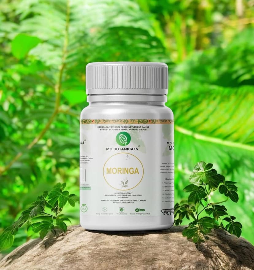 MD Botanicals Moringa Capsules | 60 pcs | 500mg each | 100% Natural with Vitamins A, C, E | Supports PCOS, Hormonal Balance, Skin & Hair Health | Boosts Immunity | Vegan & Non-GMO | Antioxidant Rich