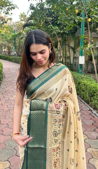 Fancy Dola Silk Elephant Printed Saree