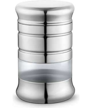 Classic Essentials Elegant Canister Steel Silver Cookie Container ( Set of 1 )