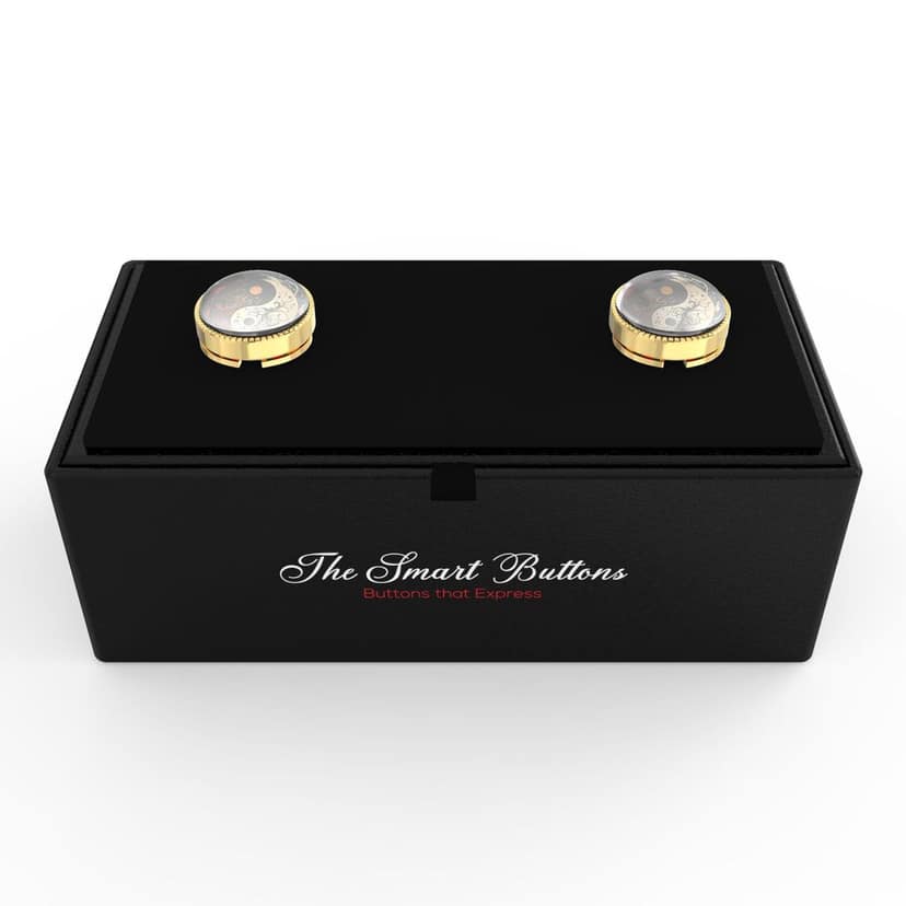 The Smart Buttons - Shirt Button Cover Cufflinks for Men - Zen Harmony Ying-Yang view 9