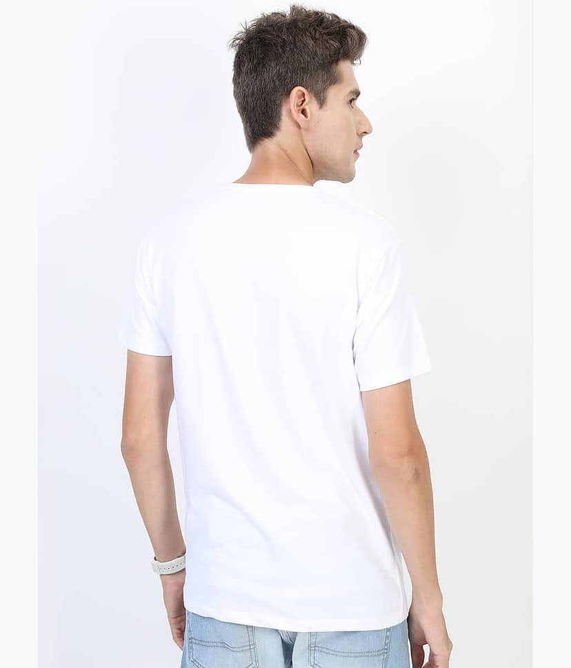 Ketch Pack of 1 100% Cotton Slim Fit Men's T-Shirt ( White ) view 4