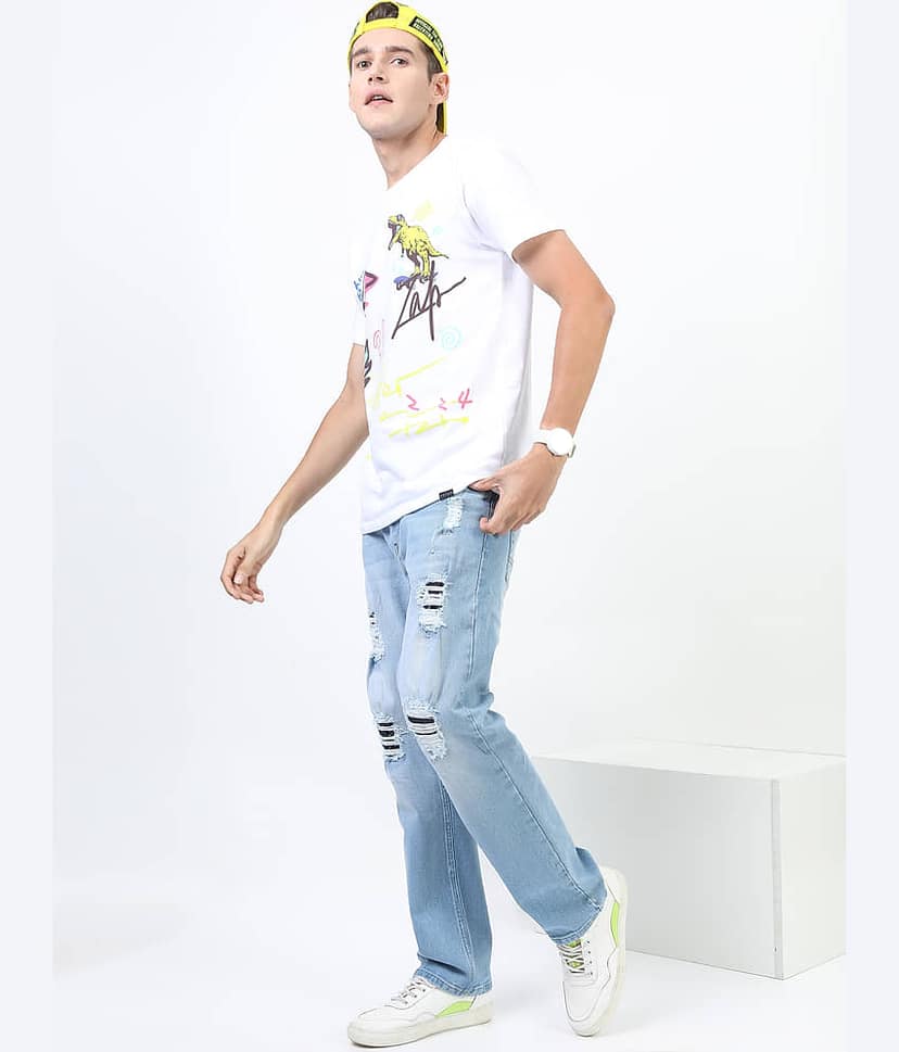 Ketch Pack of 1 100% Cotton Slim Fit Men's T-Shirt ( White ) view 5