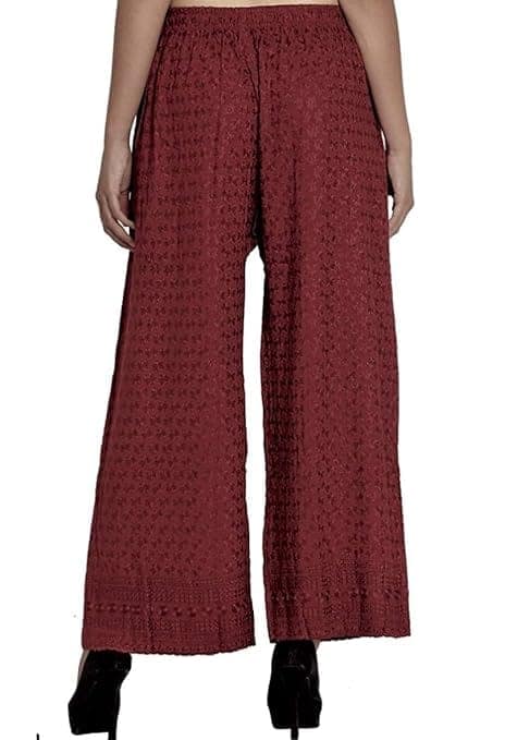 Heavy Chicken Work Embroidery Palazzo Combo Set of 2 Pcs (Brown,Grey) view 4