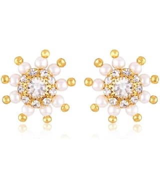 VIVASTRI White Stud Earrings ( Pack of 1 )