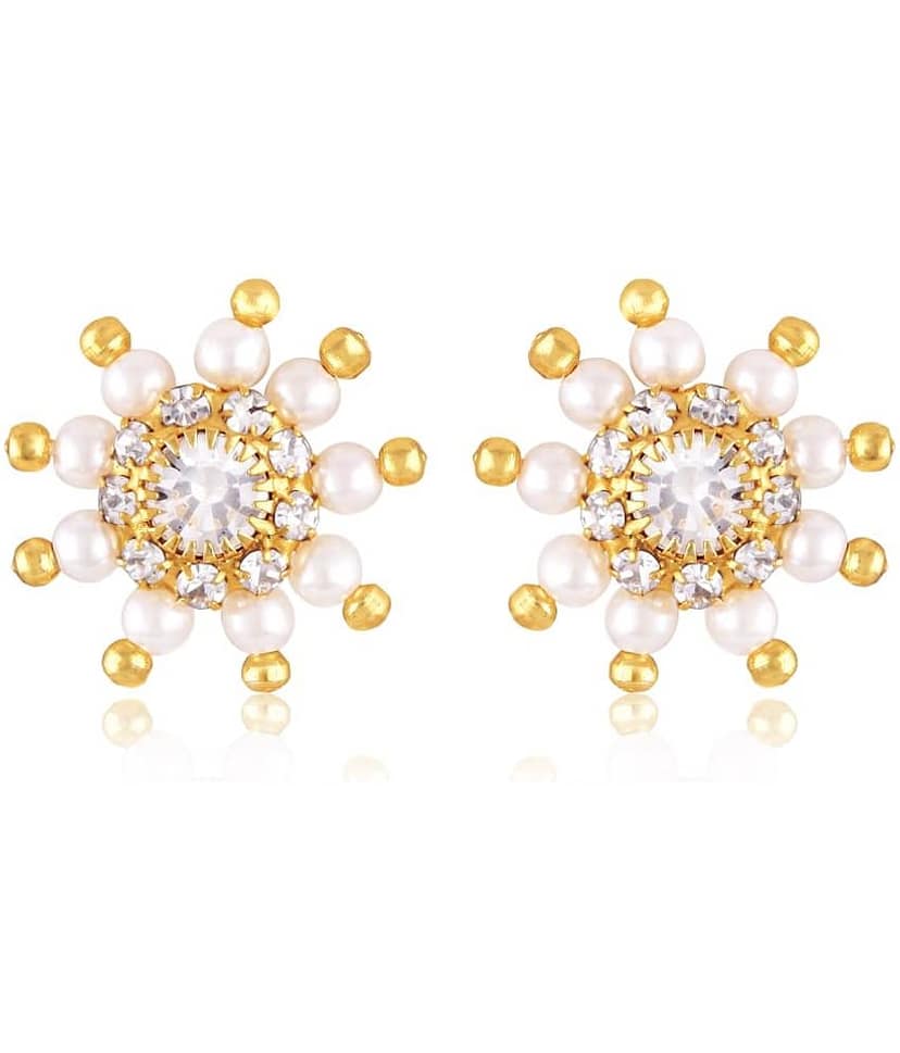 VIVASTRI White Stud Earrings ( Pack of 1 )