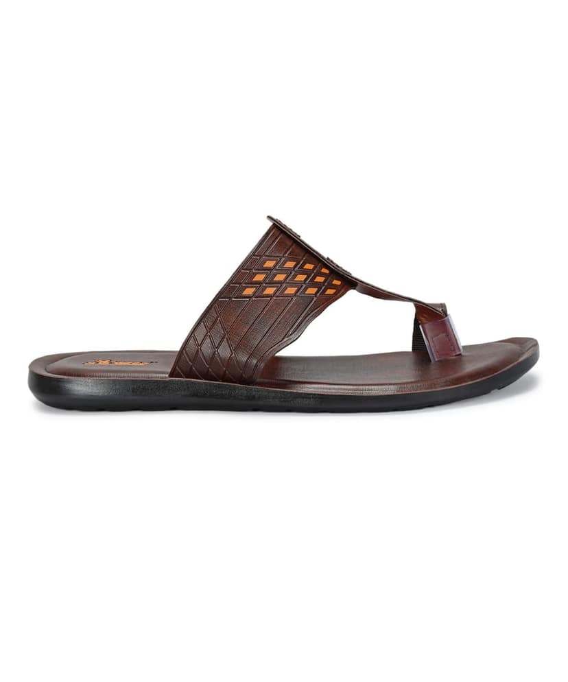 Paragon Men's Slip-on Brown Sandals for Men | Comfortable Sole & Durable view 3