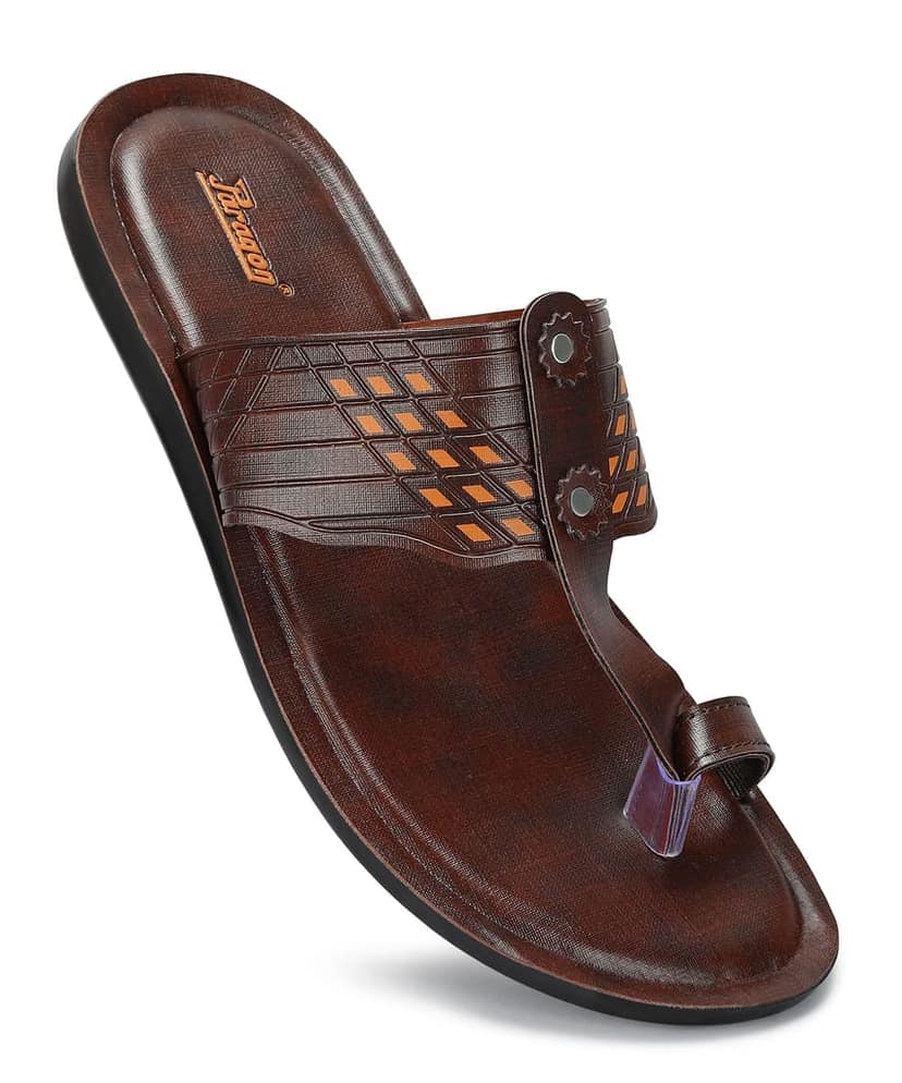 Paragon Men's Slip-on Brown Sandals for Men | Comfortable Sole & Durable view 6