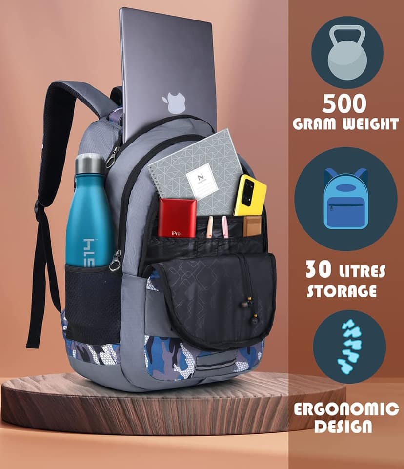 LOOKMUSTER 30 Litres Water Resistance Polyester Laptop Backpack view 5