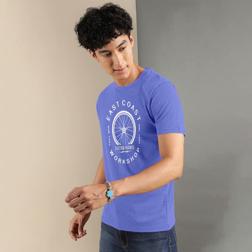Ftx Men Printed Roundneck Cotton Rich Half Sleeve Tshirt view 4