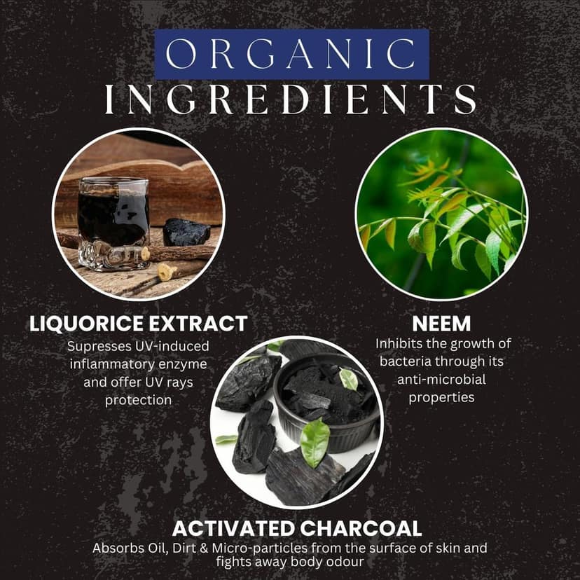 AMAzing EARTH Certified Organic Activated Charcoal Face Wash for Men - 100% Natural with Neem, Orange, Rice, Grapeseed, Sandalwood Extract, Fights Pollution, Oil Control, Sulphate and Paraben Free, Vegan, Cruelty Free - 100ml view 5