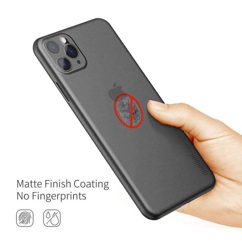 Memumi Slim Series Ultra Thin Back Cover for Apple iPhone 11 Pro Max 0.3 mm Thin,Trans-Black-(6.5") view 5