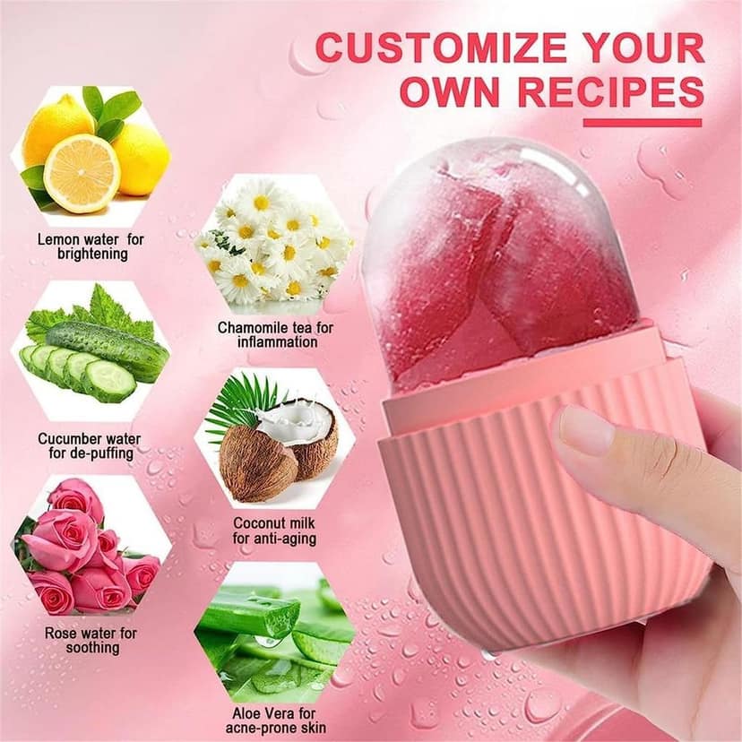 Ice Roller for Face Massage - Reusable Face Ice Holder Tool for Glowing & Clear Skin | Facial Ice Roller for Women & Men | Cold Therapy Face Massager for Pores, Puffiness & Skin Tightening view 5