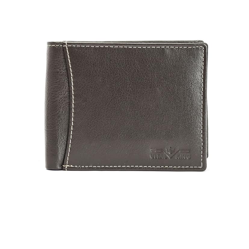Vital King Men Travel Brown Genuine Leather RFID Wallet (9 Card Slots)