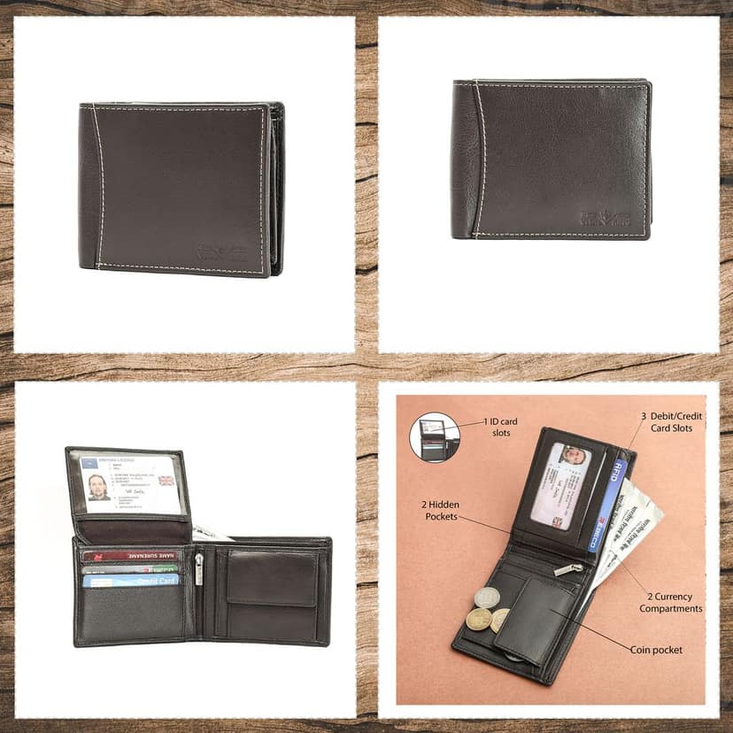 Vital King Men Travel Brown Genuine Leather RFID Wallet (9 Card Slots) view 8