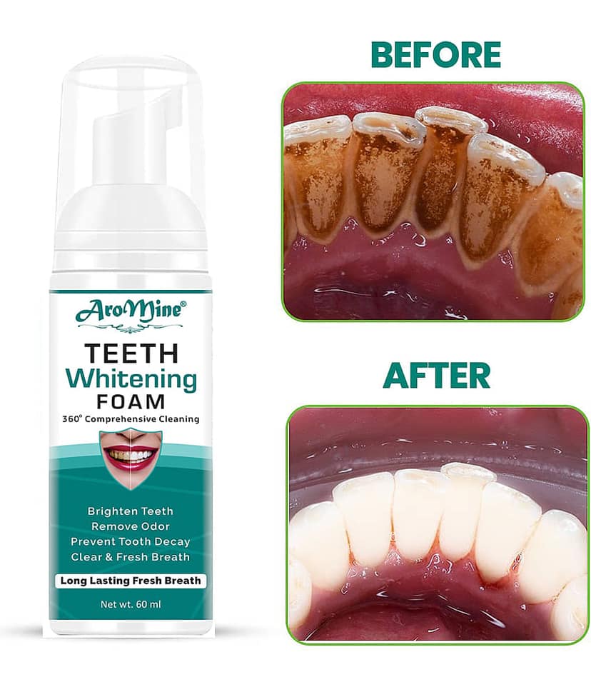 Aromine Teeth Whitening Foaming Mouthwash Liquid Mint 60 g