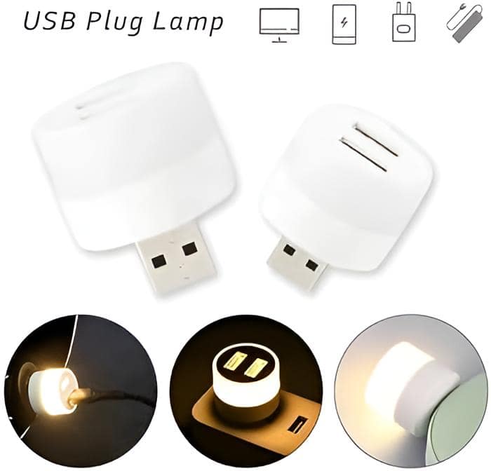 Mini USB LED Light Flexible & Portable USB Ambient Night Light Bulb for Bedroom, Bathroom, Kitchen & Car (White) view 5