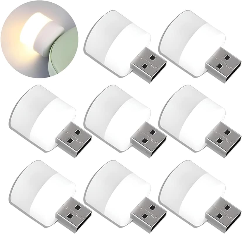 Mini USB LED Light Flexible & Portable USB Ambient Night Light Bulb for Bedroom, Bathroom, Kitchen & Car (White) view 6