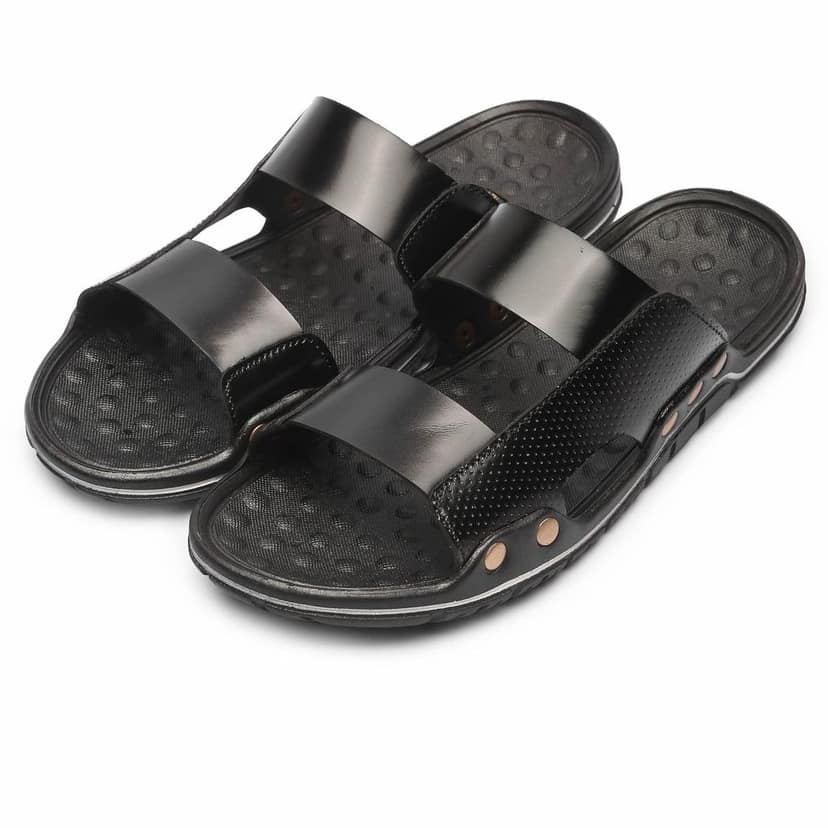 FEATHER LEATHER Men's Comfortable & Fashionable Sandals & Slippers | Casual Slipper/Flip-Flop for Men | Indoor/Outdoor/Chappal view 6