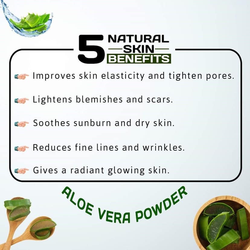 Rozhub Naturals Aloevera Leaf Powder For Skin & Hair Mask - 100g view 5
