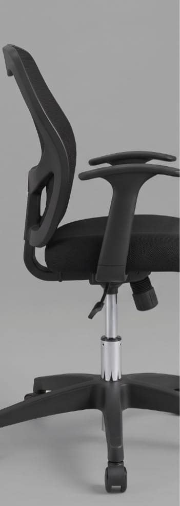Black Ergonomic Mesh Back Office Desk Chair with Padded Seat view 2