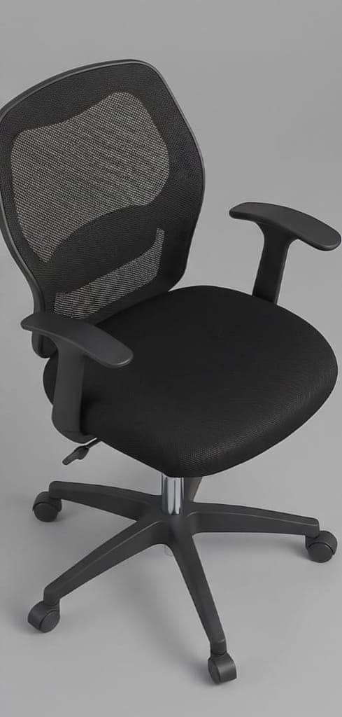 Black Ergonomic Mesh Back Office Desk Chair with Padded Seat view 3