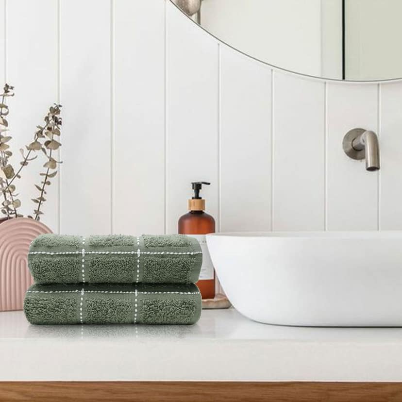 Trident Cotton Hand Towel Set 100% Cotton Luxury Hand Towels - 400 GSM- Super Soft, Easy Care- Everyday, Swim, Pool, Yoga, Travel Pack of 2- Size-40x60 cm view 7