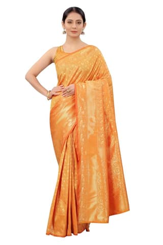 Women's Banarasi Zari Woven Design Saree With Unstiched Blouse Piece