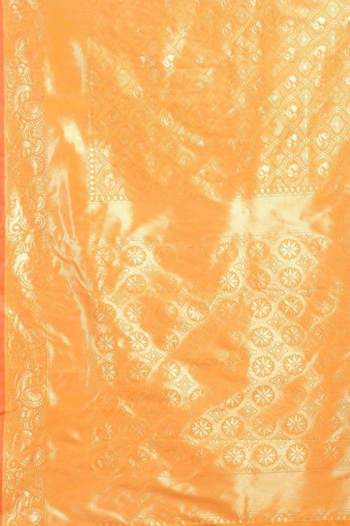 Women's Banarasi Zari Woven Design Saree With Unstiched Blouse Piece view 6