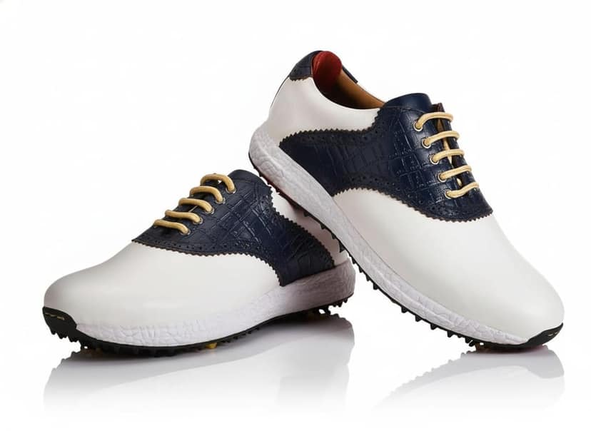 HITCARO Men Proffessional Leather Golf Shoes | Lace-Up | Phylon Sole |Waterproof | Comfortable | Breathable | Sports Shoes view 2