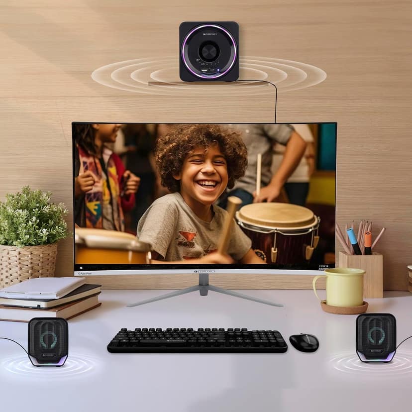 Zebronics Pluto2 Desktop Speaker RGB Lights - Black view 4